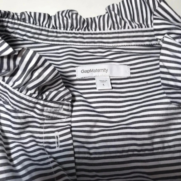 Gap Maternity Striped Ruffle Button Down Shirt - Picture 4 of 6